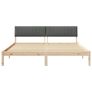 Sängram brun och mörkgrå 180 x 200 cm Massiv furu