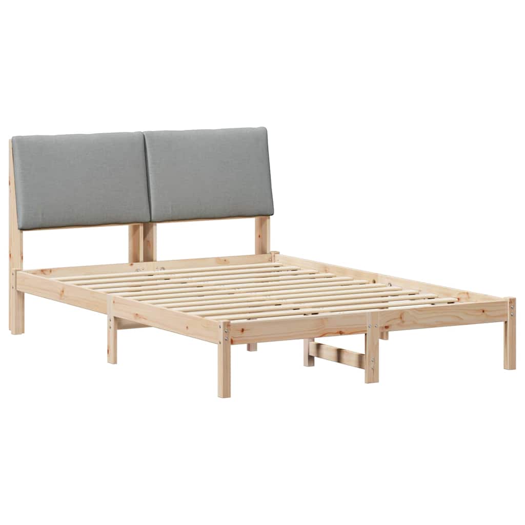 Sängram Brun och ljusgrå 150 x 200 cm Massiv furu