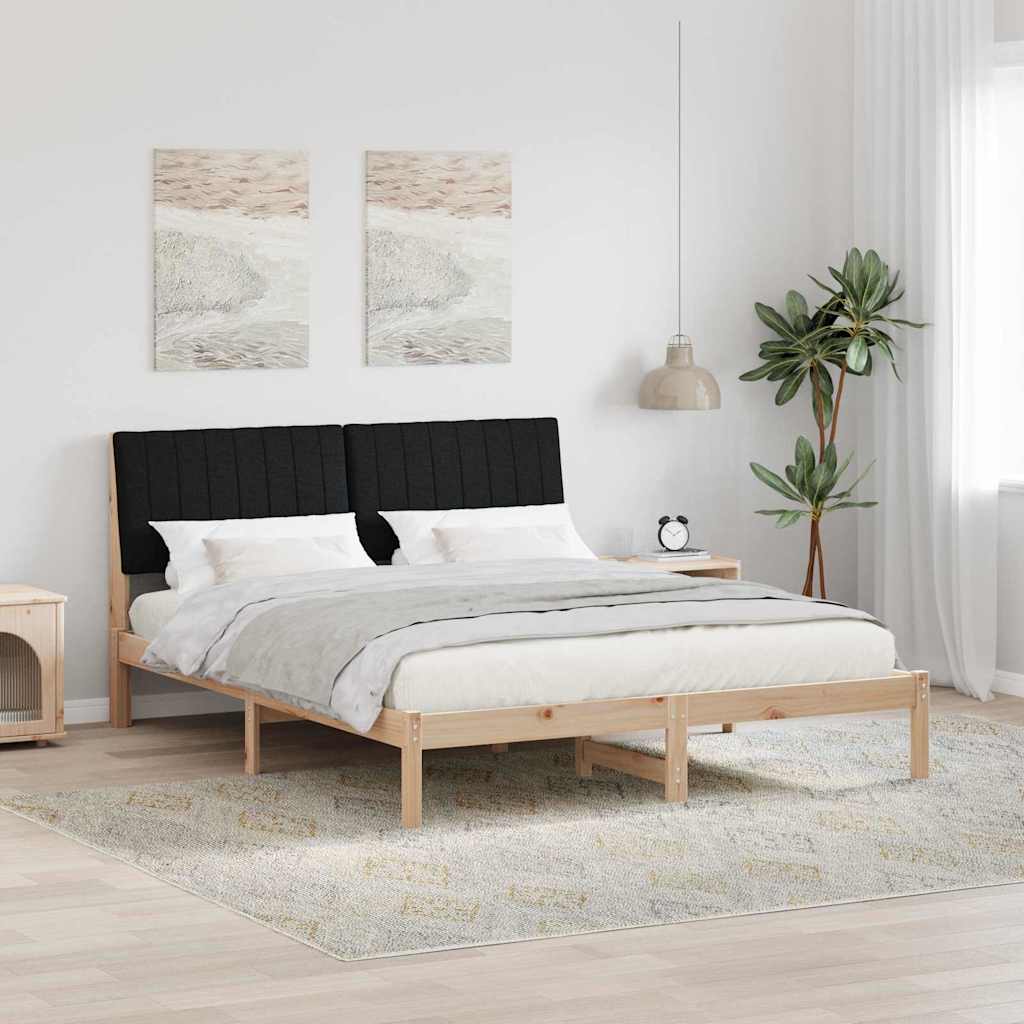 Sängram med huvudgavel Brun 160 x 200 cm Massiv furu
