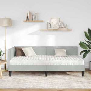 Hörn Sängram med Madrass Övrigt 2 pcs Ljusgrå Sammet