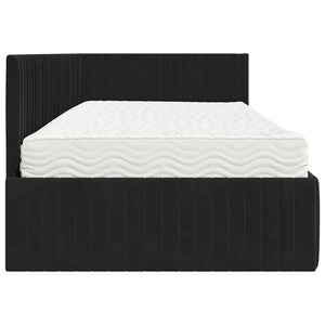 Hörn Sängram med Madrass med huvudgavel 2 pcs Svart Sammet
