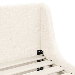 Barnsängram med sänggavel Kräm 90 x 200 cm Sjöfåls tyg