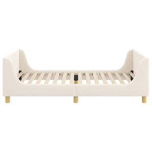 Barnsängram med sänggavel Kräm 90 x 200 cm Sjöfåls tyg