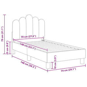 Sängram för småbarn med huvudgavel Jeansblå 70 x 140 cm tyg