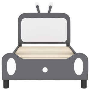 Barnsängram med sänggavel med huvudgavel Ljusgrå 90 x 200 cm PU