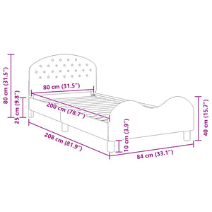 Barnsängram med sänggavel Havgrön 80 x 200 cm Sammet