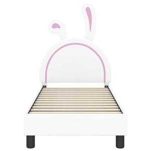 Sängram för småbarn med huvudgavel Vit 70 x 140 cm PU