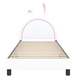 Barnsängram med sänggavel med huvudgavel Vit 90 x 200 cm PU