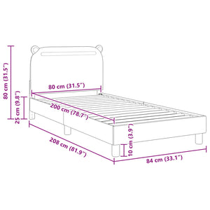 Barnsängram med sänggavel Jeansblå 80 x 200 cm tyg
