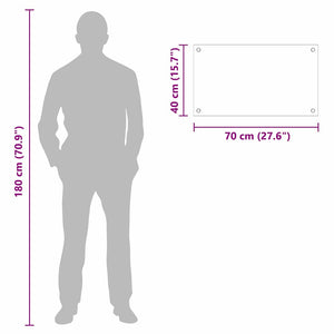 Köksplånbak Vit 70 x 40 cm härdat glas