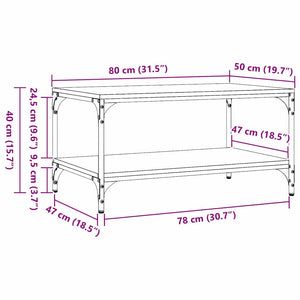 Kaffeebord Gammalt trä 80 x 50 x 40 cm Konstruerat trä