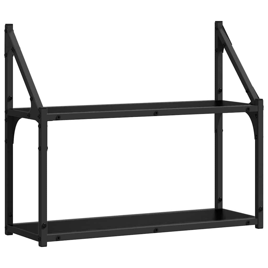 Vägg hylla Väggmonterat Svart ek 60 x 21 x 51 cm