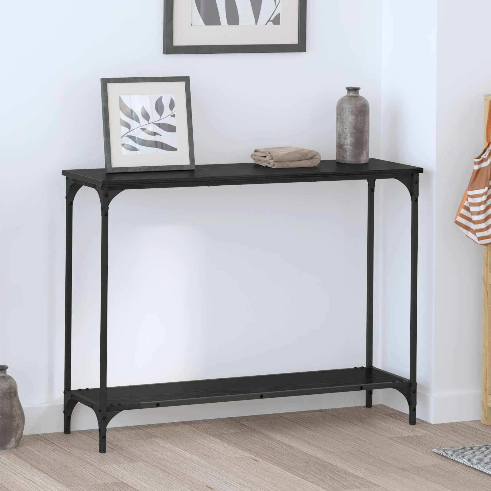 Konsolbord Svart ek 101 x 30.5 x 75 cm Konstruerat trä