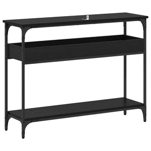 Konsolbord med hylla Svart ek 100 x 29 x 75 cm Konstruerat trä