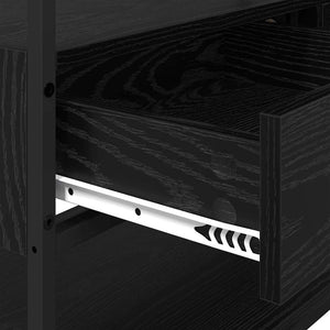 Garderob med låda Svart ek 89 x 39 x 184.5 cm Konstruerat trä