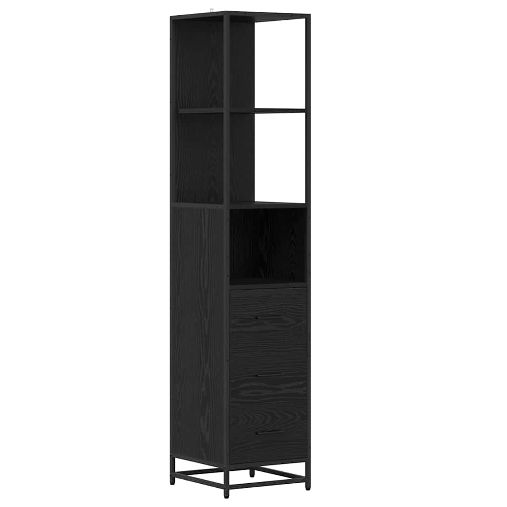 Badrumsmöbelset Svart Ek 35 x 37,5 x 166 cm Konstruerat trä