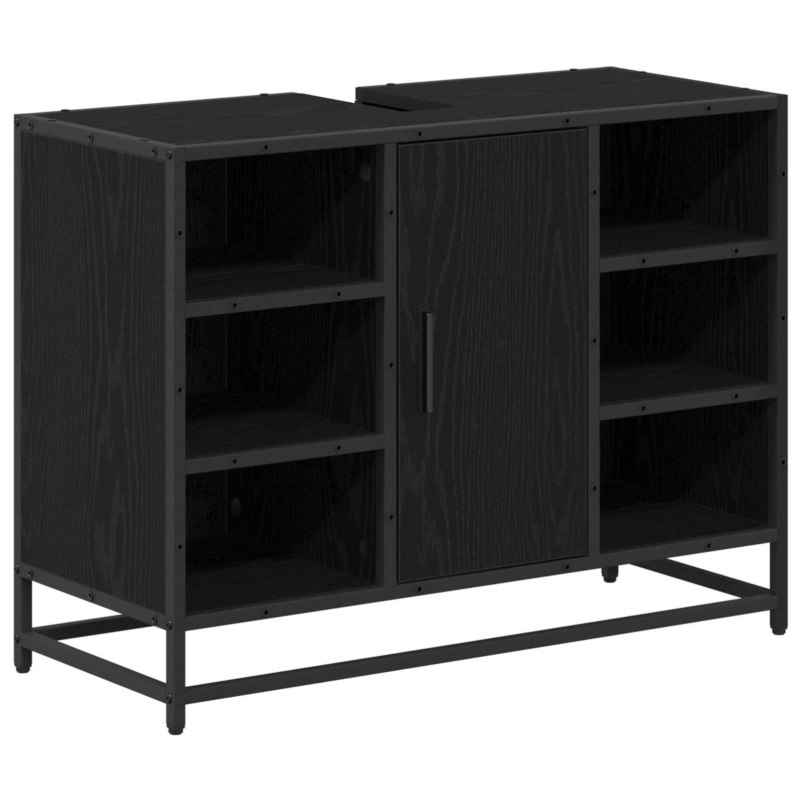 Badrumsskåp Svart Ek 80 x 33 x 60 cm Konstruerat trä