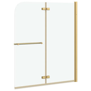 Duschavskärmning Guld 120 x 140 cm ESG-glas och aluminium