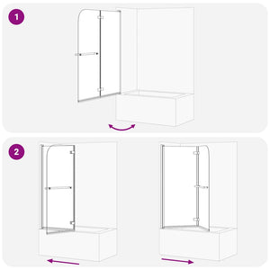 Duschavskärmning Guld 120 x 140 cm ESG-glas och aluminium