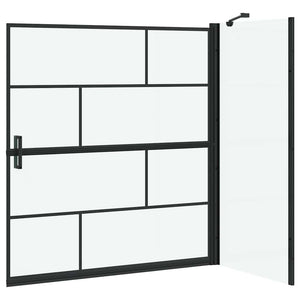 Duschskärm för Bad Svart och Transparent 116 x 68 x 128 cm