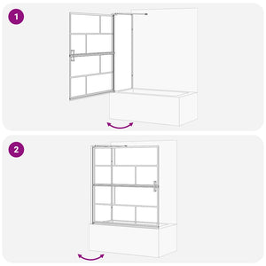 Duschskärm för Bad Svart och Transparent 116 x 68 x 128 cm