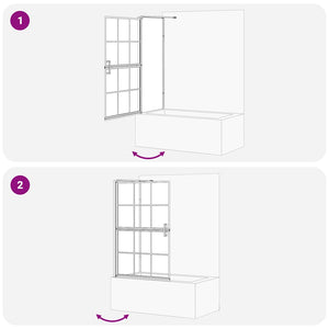 Duschskärm för Bad Svart och Transparent 116 x 68 x 128 cm