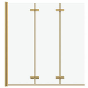Duschavskärmning Guld 130 x 138 cm ESG-glas och aluminium