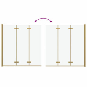 Duschavskärmning Guld 130 x 138 cm ESG-glas och aluminium