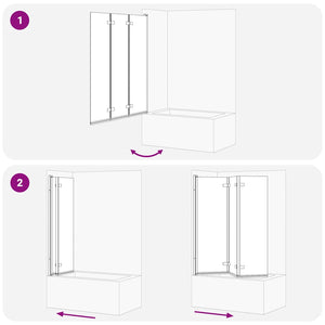 Duschavskärmning Guld 130 x 138 cm ESG-glas och aluminium