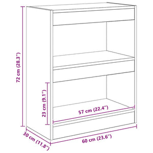 Bokskåp Svart Ek 60 x 30 x 72 cm Konstruerat trä