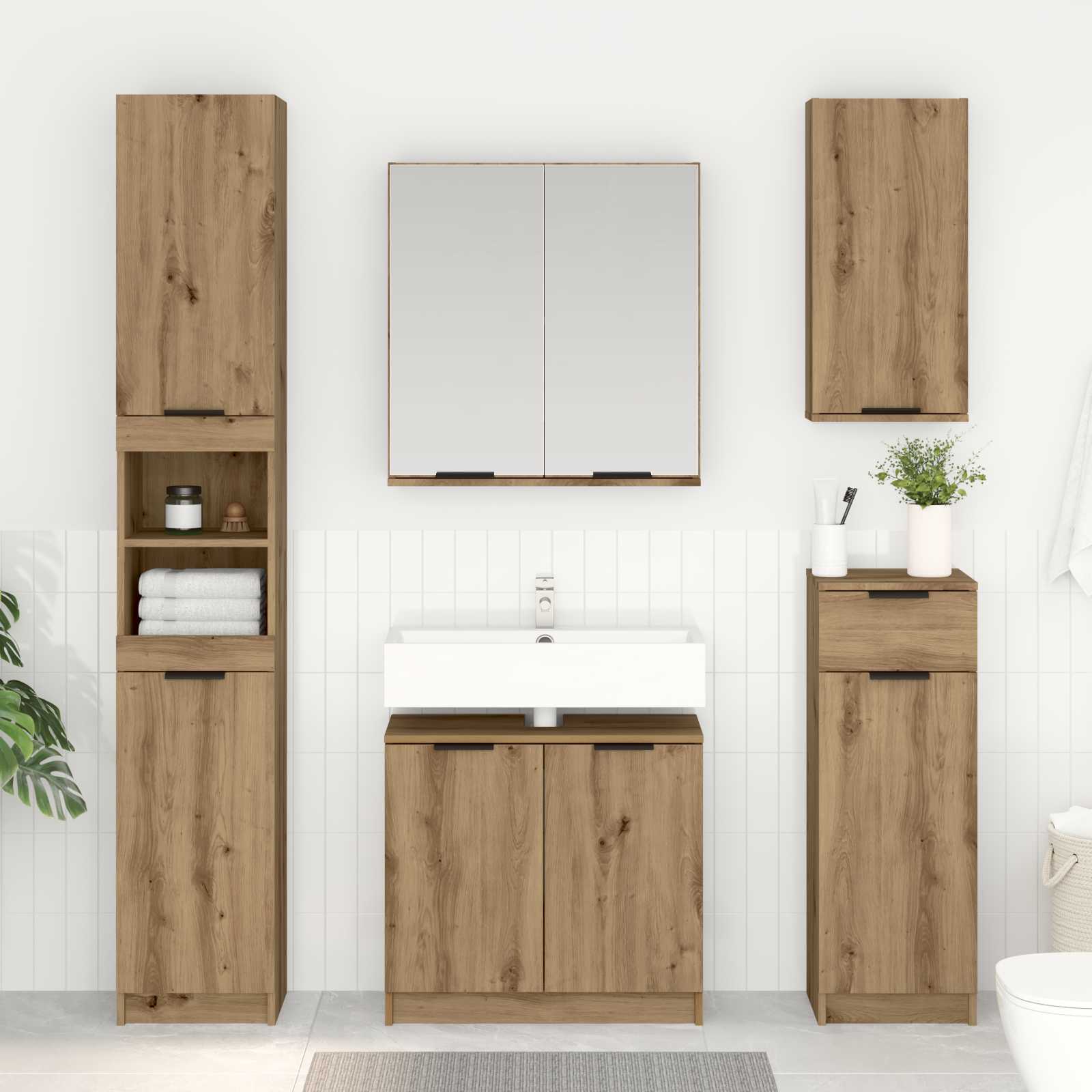 Badrumsskåp Artisan Ek 64,5 x 33,5 x 59 cm Konstruerat trä