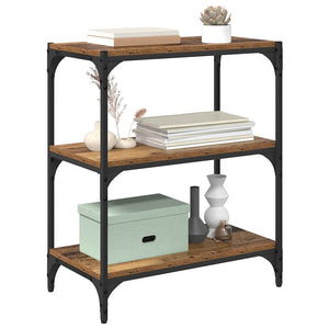 Bokskåp Gammalt trä 60 x 33 x 70,5 cm Konstruerat trä och järn