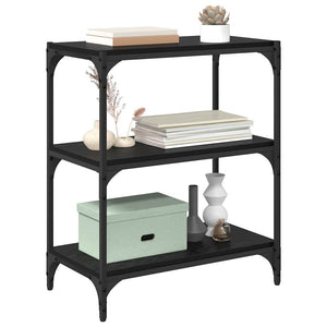 Bokskåp Svart ek 60 x 33 x 70,5 cm Konstruerat trä och järn