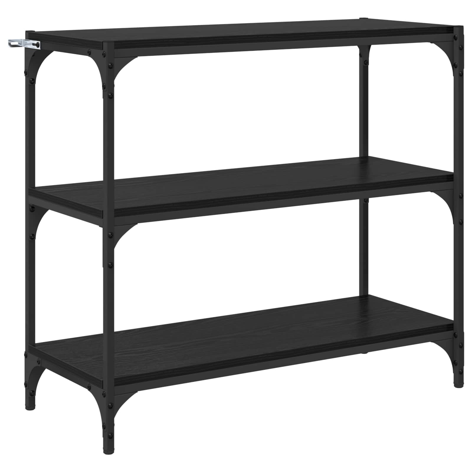 Bokskåp Svart Ek 80 x 33 x 70,5 cm Konstruerat trä och järn