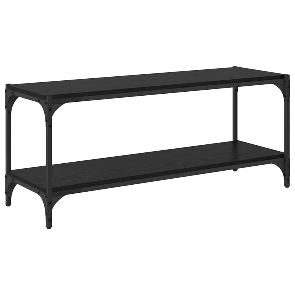 TV-skåp Svart Ek 100x33x41cm Konstruerat trä och järn