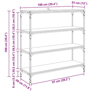 Bokskåp Artisan Ek 100 x 33 x 100 cm Konstruerat trä och järn