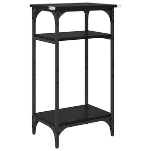 Sidobord med hylla Svart Ek 40 x 30 x 75 cm Konstruerat trä