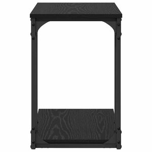 Sidobord med hylla Svart Ek 50 x 35 x 52 cm Konstruerat trä