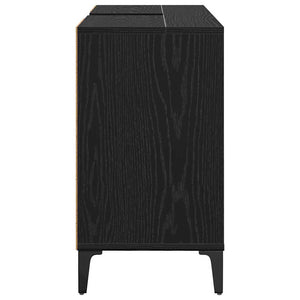 Diskbänksskåp Svart Ek 80 x 33 x 60 cm Konstruerat trä och järn