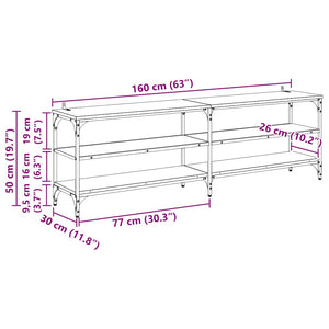 TV-skåp Artisan Ek 160 x 30 x 50 cm Konstruerat trä och järn