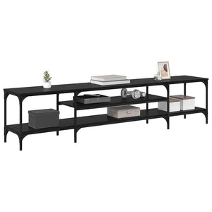 TV-skåp Svart Ek 201 x 35 x 45 cm Konstruerat trä och järn