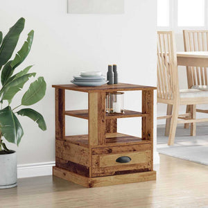 Nattduksbord Gammalt trä 50 x 50 x 60 cm Konstruerat trä