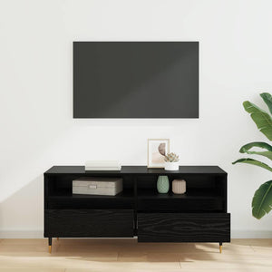 TV-skåp Svart Ek 100 x 34,5 x 44,5 cm Konstruerat trä och järn