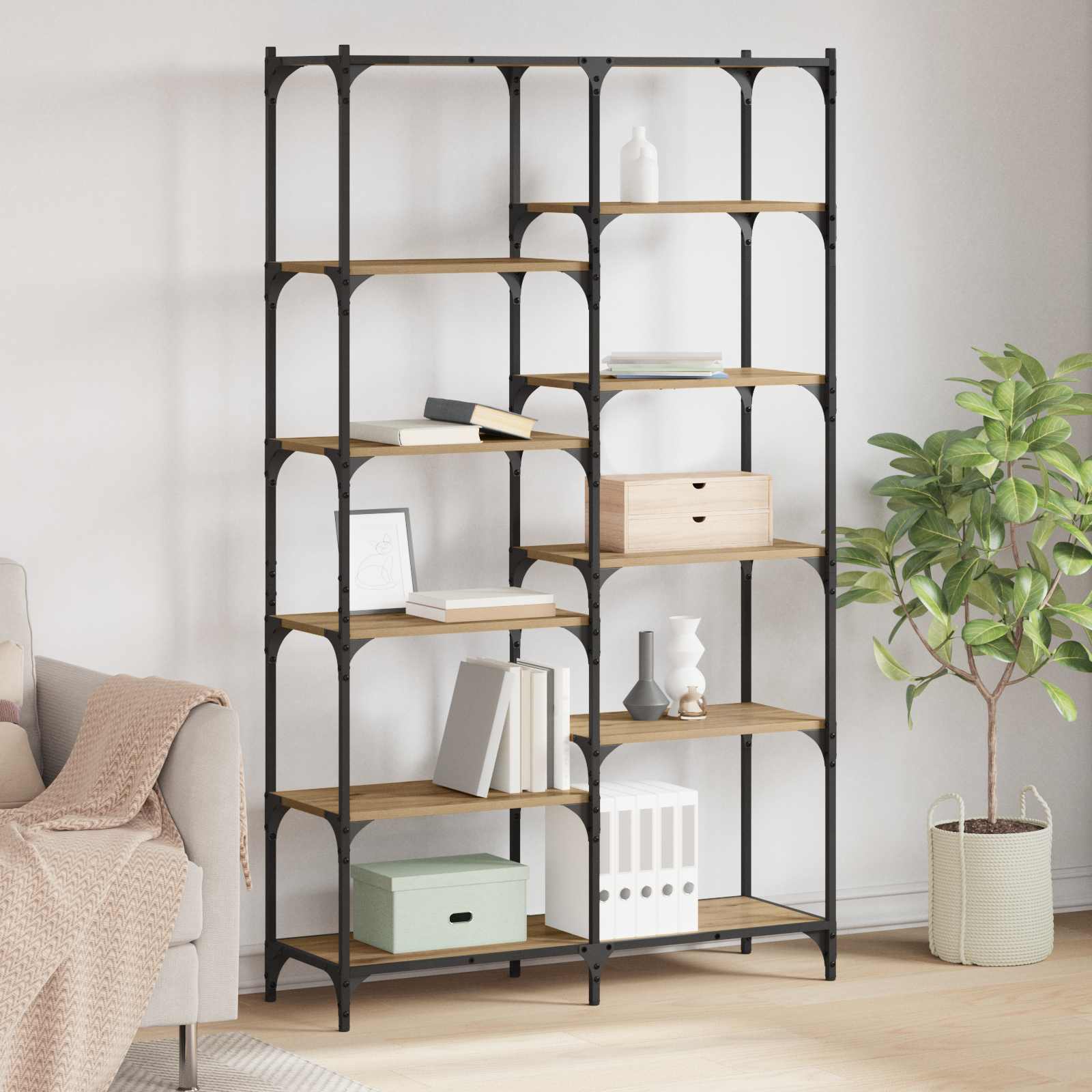 Hyllsystem 9 nivåer 100 x 32 x 170 cm Konstruerat trä