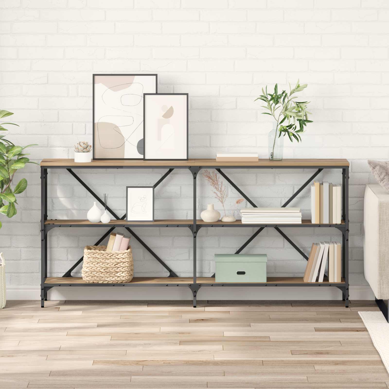 Konsolbord Artisan Ek 160 x 30 x 75 cm Konstruerat trä