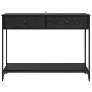 Konsolbord med låda Svart Ek 100 x 34,5 x 75 cm Konstruerat trä