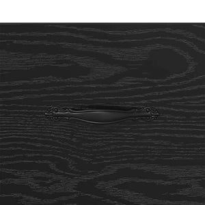 Nattduksbord med låda Svart ek 35 x 35 x 20 cm Konstruerat trä