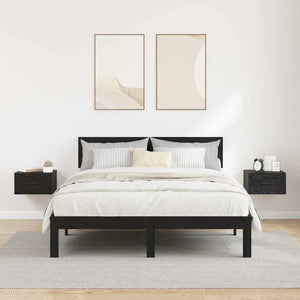 Nattduksbord 2 pcs Svart ek 35 x 35 x 20 cm Konstruerat trä