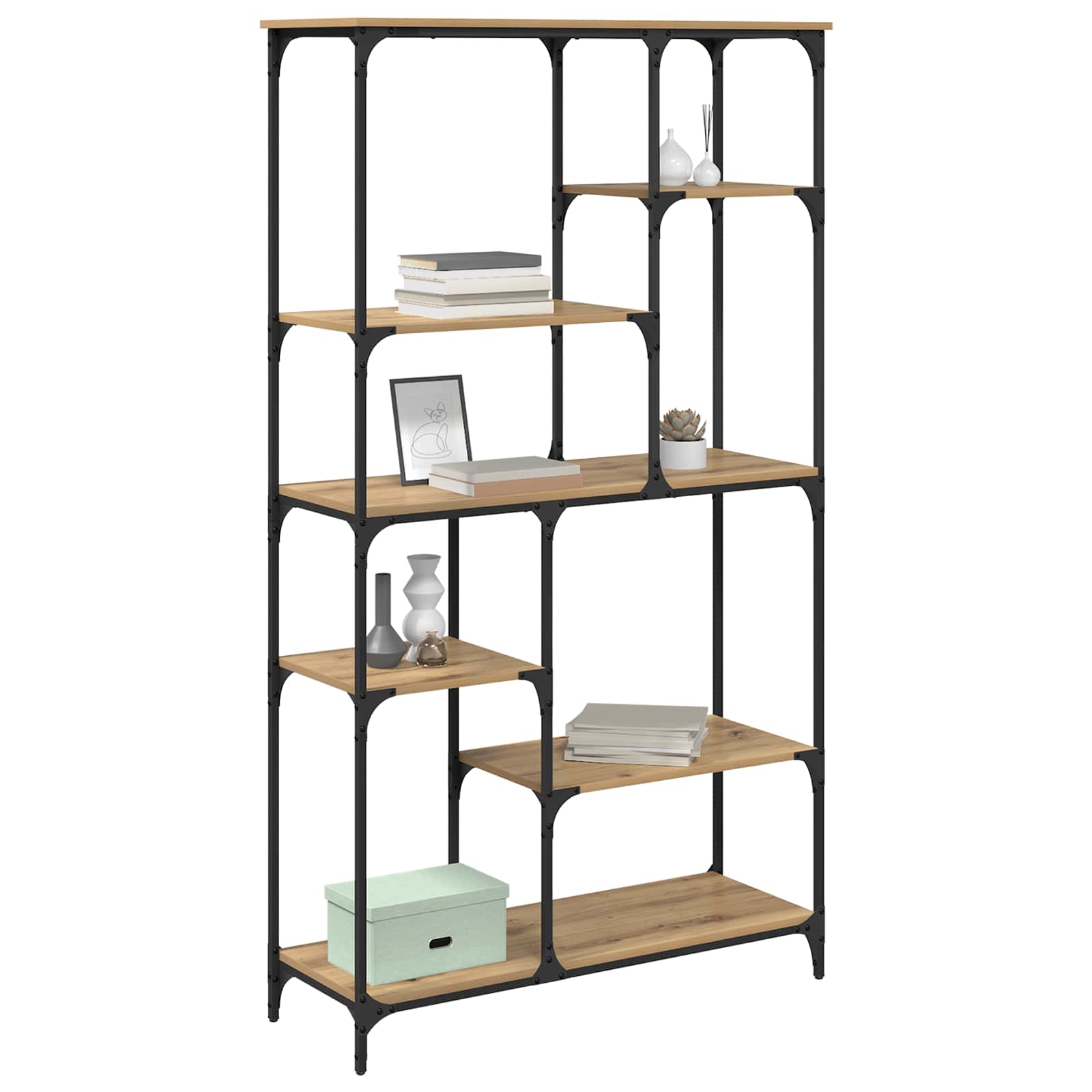 Hyllsystem 5 nivåer 99 x 35,5 x 176 cm Konstruerat trä