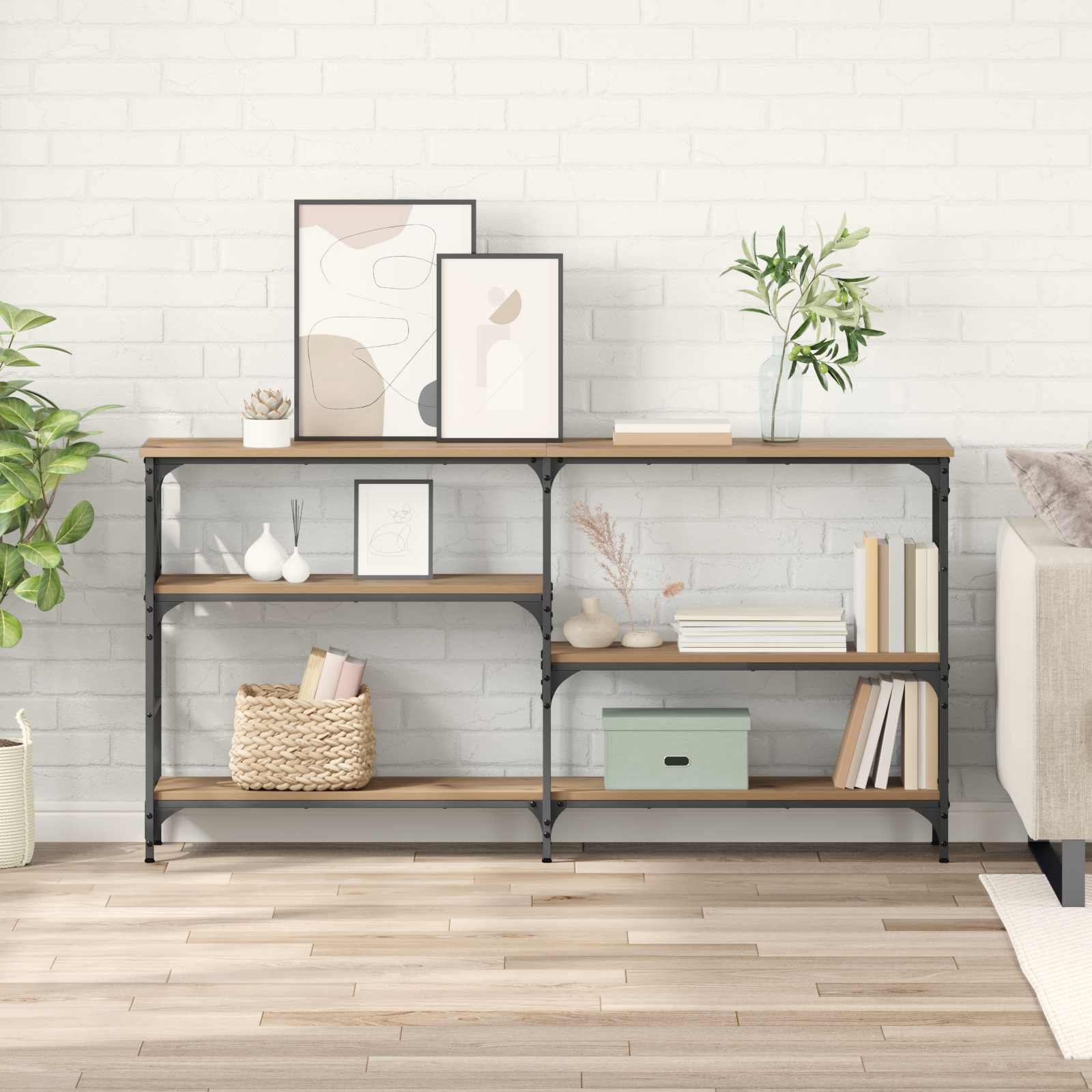 Konsolbord Artisan Ek 150 x 29 x 76,5 cm Konstruerat trä